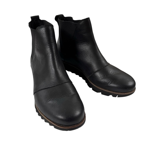 Sorel Waterproof Leather Harlow Chelsea Boot Ankle Booties Black Size 6.5 - Picture 8 of 16